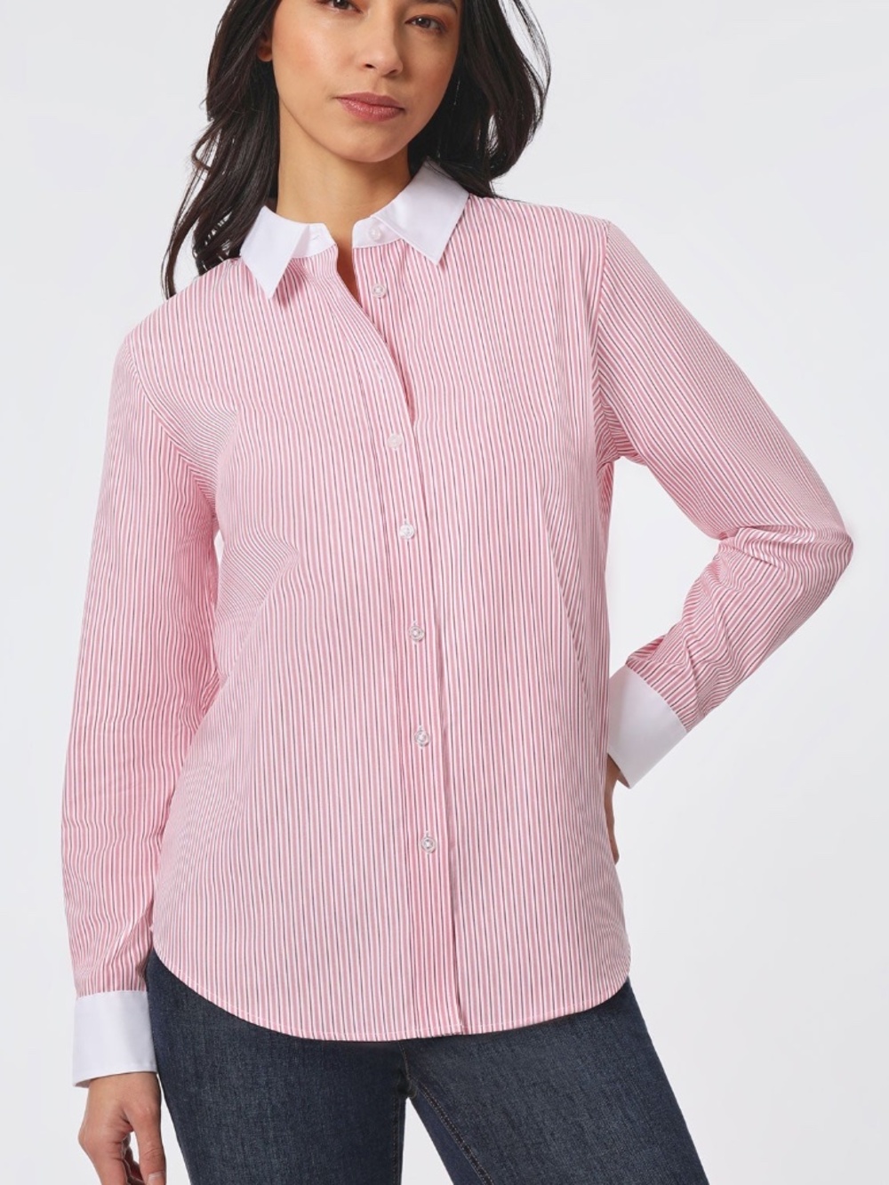 Jones New York Womens Striped Button up Shirt, Style  size M
